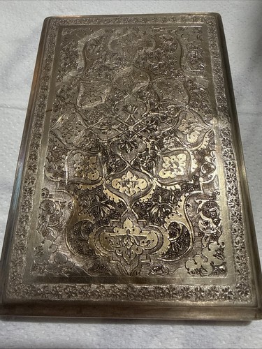 1920’s Rare Middle Eastern Islamic Persian Solid Silver Cigarette Case 150 gramm - Bild 3 von 13