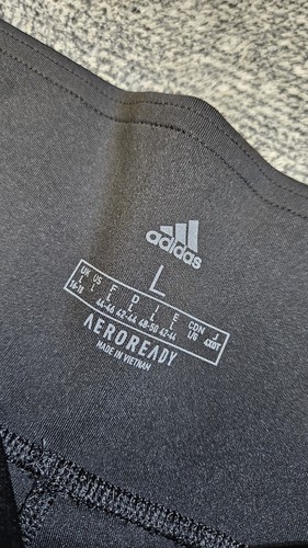 Adidas Pants Girls Sz Large Black White Stripes Aeroready Training Athletic Gym  - Picture 3 of 9