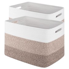 Storage Baskets for Organizing, 2 Pack Woven Basket for Storage, Rectangle Ba...