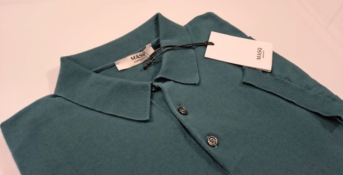 POLO UOMO IN MAGLINA DI COTONE MASQ PETROLIO NUOVI ARRIVI PRIMAVERA ESTATE - Picture 2 of 3