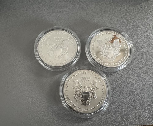 2006 U.S. Silver Eagle 20th Anniversary Set *3 Coins in Box w/COA & Outer Sleeve - Picture 3 of 5