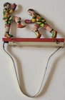 Working Vintage Tin Squeeze Boxer Toy, 1983 India Litho Shackman Tin Toy