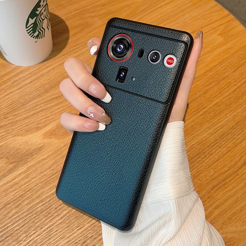 For ZTE nubia Z80 Ultra, Luxury Hybrid Armor Leather Skin Feel Back Case Cover - Picture 4 of 7