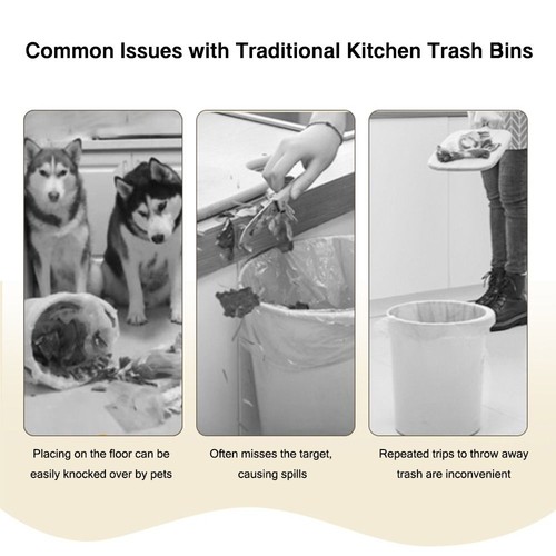 Foldable Kitchen Compost Bin Waste Bins for Counter Top or Under Sink - Picture 8 of 11