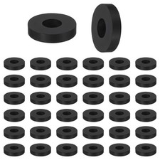 38 Pcs 1" OD x 3/8" ID x 3/16" Thickness Round Rubber Spacers, Black