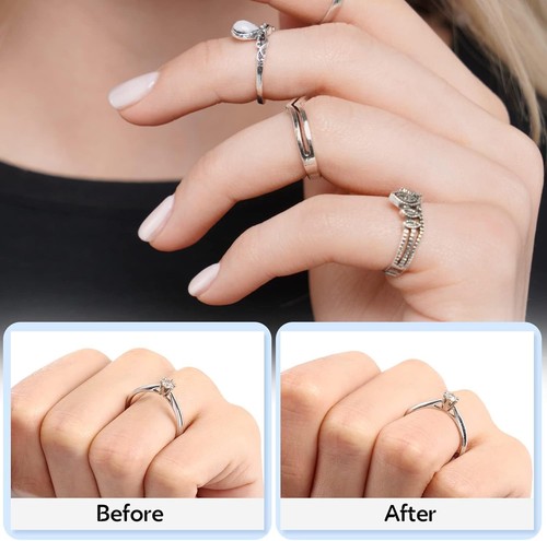 Anpro Ringgrößenversteller für lose Ringe 15 Stück 3 Größen, grau  - Bild 6 von 7