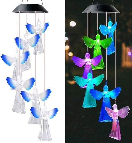 Solar Powered LED Wind Chime Lights Color-Changing Yard Garden Decor Xmas Gifts - Picture 3 of 34