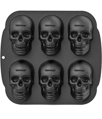 Skull Silicone Cake Pan Mold - 6 Cavity - Cake, Bread, Ice, Chocolate  - NEW