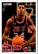 1993 Fleer Willie Burton #318 Miami Heat Basketball Card