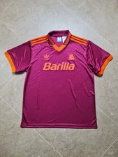 Vintage Retro Football Jersey AS Roma 1992/94 Adidas Replica Soccer Shirt Size L