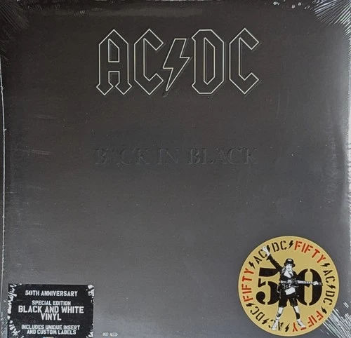 AC/DC Back in Black SEALED Special Edition LP Black & White Marbled Vinyl