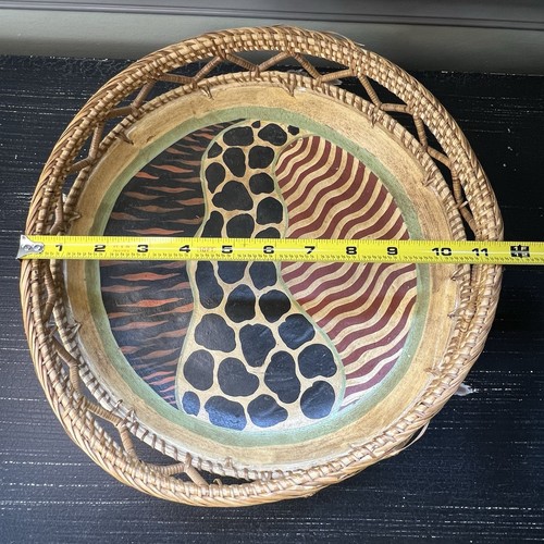Holzgeflecht mit Safari bemalter Holzschale afrikanisch - Bild 4 von 6