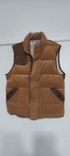 Vintage Polo Ralph Lauren Mens Medium Corduroy Down Vest Leather patch Puffer