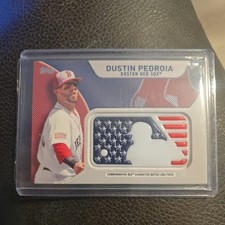 2017 Topps MLB Independence Day Silhouetted Batter Logo Dustin Pedroia Patch