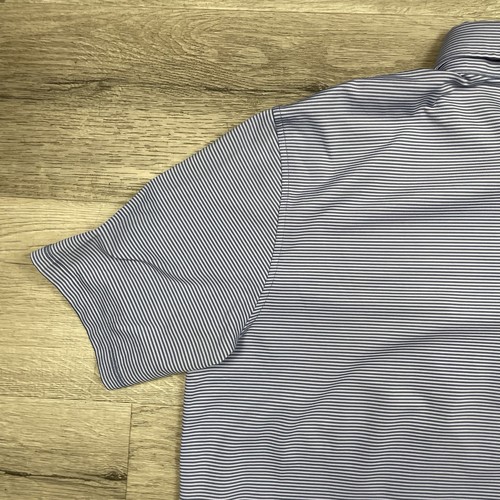 Greyson Golf Polo Shirt Mens L Blue White Striped Stretch Performance Casual - Picture 15 of 18