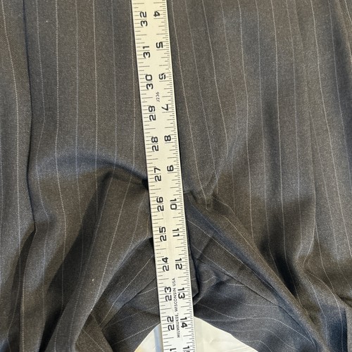 Brooks Brothers Mens Suit 42S 34W X 28 Dark Gray Pin Stripes Wool Pleated Cuffs - Picture 15 of 19