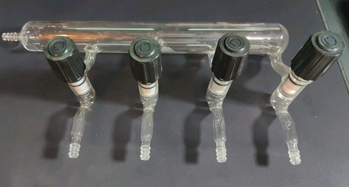 ACE Glass 381mm 4-Port Left Single Bank Inert Gas Vacuum Manifold - Picture 1 of 5