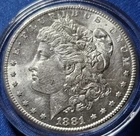 A 1881-S Morgan Silver Dollar, Choice BU MS