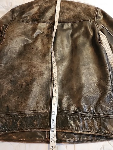 Lucky Brand Washed Leather Bonneville Jacket Motorcycle Small EUC Distressed  - Picture 13 of 15