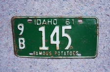 1961 BOUNDRY County IDAHO License Plate # 145