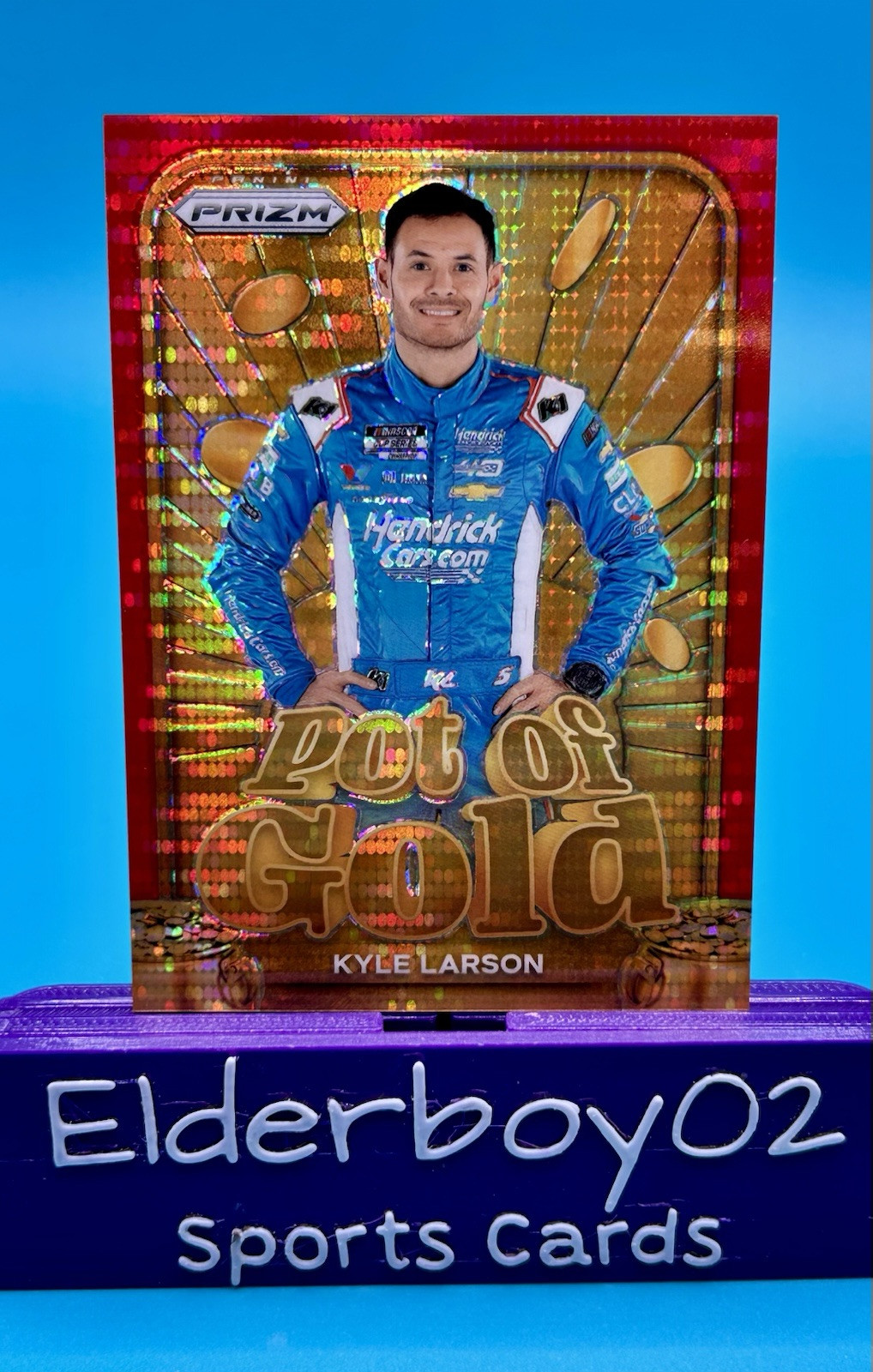 Kyle Larson /199 Pot Of Gold Red Pulsar Prizm 2024 Panini Prizm Racing Nascar