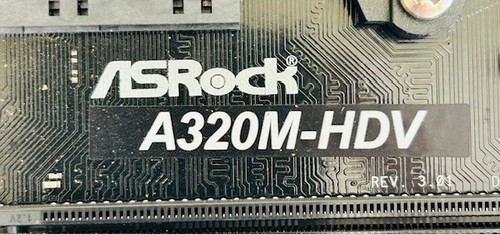 ASRock A320M-HDV REV. 3.01 Socket AM4 DDR4 Motherboard, A8-9600 CPU & I/O - Picture 2 of 5