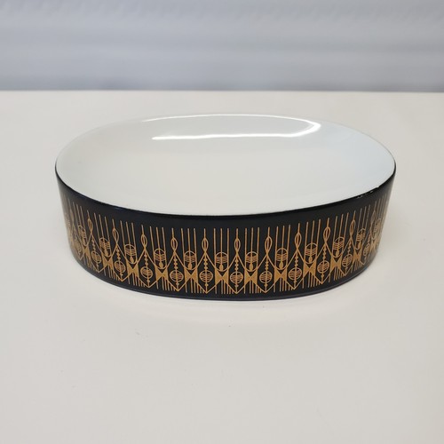 Hans Theo Bauman for Rosenthal Mid Century Ceramic Soap Dish Black and Gold - Picture 3 of 17