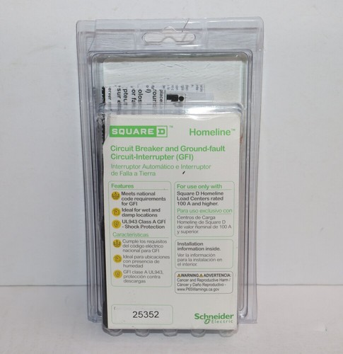 Interruttore Square D Homeline HOM240GFIC 40 Amp 2 poli GFCI - Foto 2 di 4