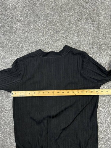 M.M.Lafleur Sweater Dress Womens Medium Black Ribbed Knit - Picture 5 of 8