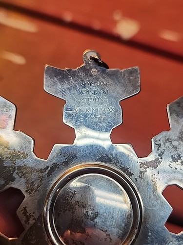 1977 Gorham STERLING SILVER Annual Snowflake Christmas Ornament - Bild 3 von 5