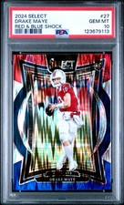 2024 PANINI SELECT RED & BLUE SHOCK #27 DRAKE MAYE PSA 10