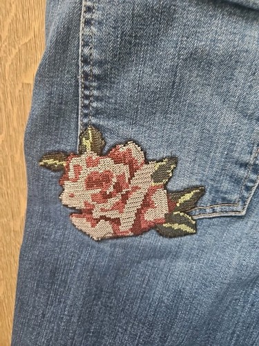 7 for all mankind Jeans blau Denim Blumen bestickt Stretch Skinny Gr. 31 - Bild 7 von 9