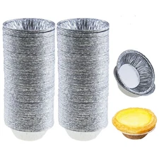 200 Pieces 2.6 Inch Round Pie Tart Small Tin Foil Pans Disposable Aluminum Mi...