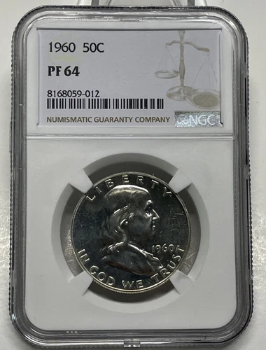 1960 Franklin Half Dollar 50c NGC PF 64 Proof