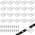 Transparent Holders Light Strip Clips Self-adhesive Backing Includes 20 Screws