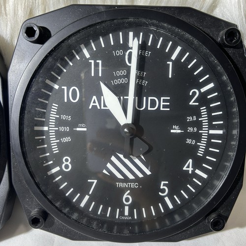 Vintage Trintec Altimeter Aviation Wall Clock And Airspeed Thermometer - Picture 3 of 8