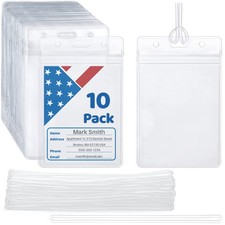 Mifflin-USA Luggage Tags with Transparent Loops (Clear, 10 Pack), Waterproof ...