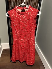 Francesca's Women Red Floral Dress Sz S