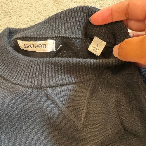 3Sixteen Mens Small Knit Short Sleeve Pima Cotton Crew Neck T-Shirt Top Black - Picture 8 of 14