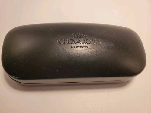 Estuche para gafas COACH New York cuero negro cubierta dura 6" L - Imagen 2 de 5