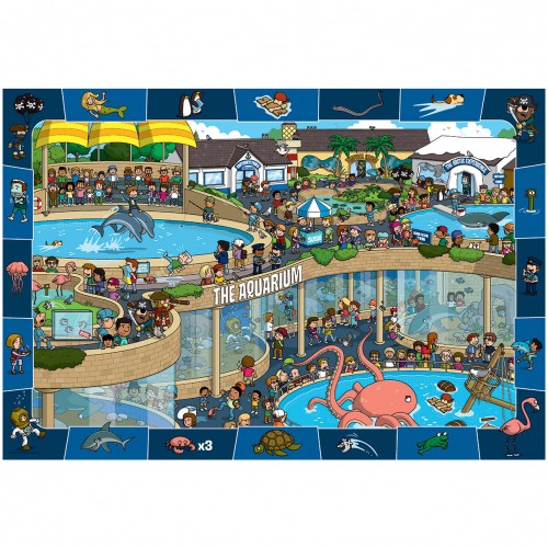 Puzzle - Excitement In The Aquarium - Spot And Find - 100 Pieces - Picture 2 of 4