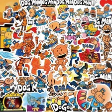 55pcs Dog Cartoon Stickers for Man, Dogman Waterproof Vinyl Stickers Cute Dogs