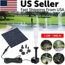 Solar Fountain Pump w/ 6 Nozzles for Bird Bath Outdoor Pond Garden Water Feature