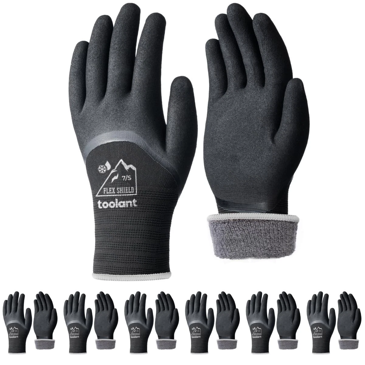 6 Pairs Toolant Winter Work Gloves, 3/4 Waterproof Freezer, Thermal, 2XL