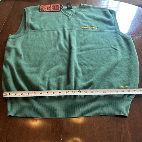 Nike Team Coach's Sweater Vest PACKERS Green Sz XXL NFL Pro Line NWT Cotton - Picture 14 of 17