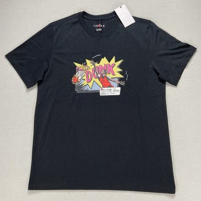 FZ1939-010 Jordan Off Court Dunk 100% Cotton T-Shirt Black/White Mens Sz LG NWT