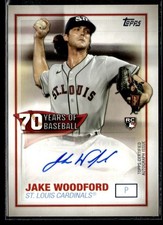 Jake Woodford 2021 Topps 70 Years of Baseball RC Auto #70YA-JW St. Louis