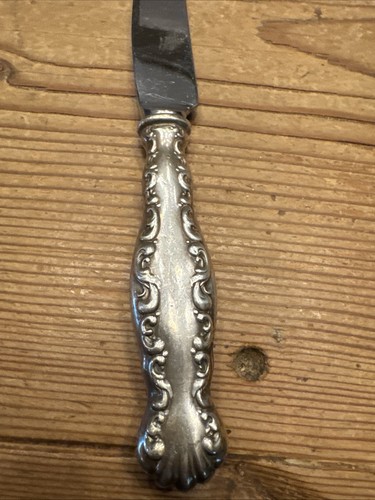 Antikes Whiting Louis XV Sterling Griff 9 1/8" Messer Monogramm R - Bild 2 von 6