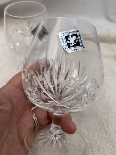 Pair Of Vintage Edinburgh Crystal Brandy Glasses - Picture 5 of 11