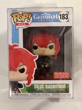 Diluc Ragnvidr Funko Pop Asia #183 Genshin Impact Asia con protector